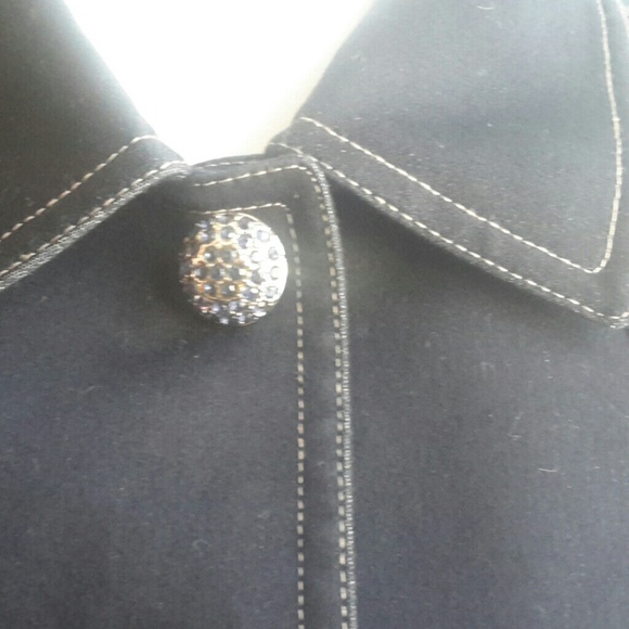 TAHARI ARTHUR LEVINE STRUCTURED DENIM BLAZER - Picture 3 of 7